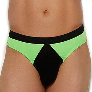 Men's Neon Green and Black Thong Underwear